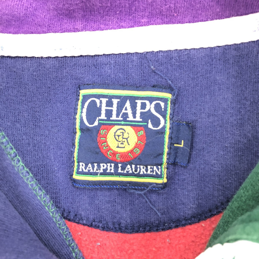 80'S Ralph Lauren CHAPS Half Zip Sweatshirt Sweatshirt Men's L/eaa399837