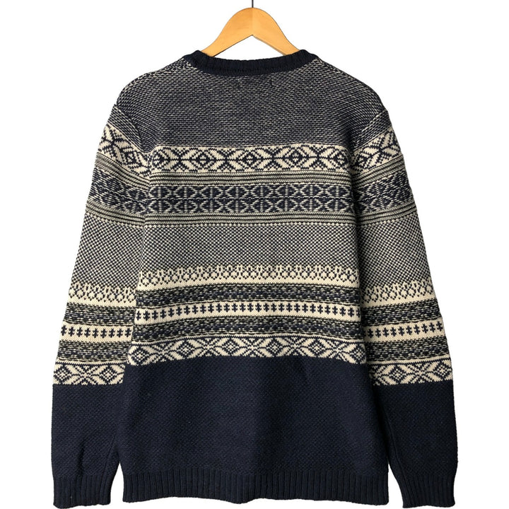 JULES All-Over Print Acrylic Knit Sweater, Men's Size XL acrylic navy blue type Vintage Second Hand