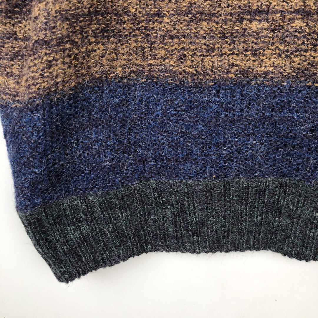 Striped Mohair Knit Sweater, Made in Italy, Men's XL mohair blue type Vintage Second Hand