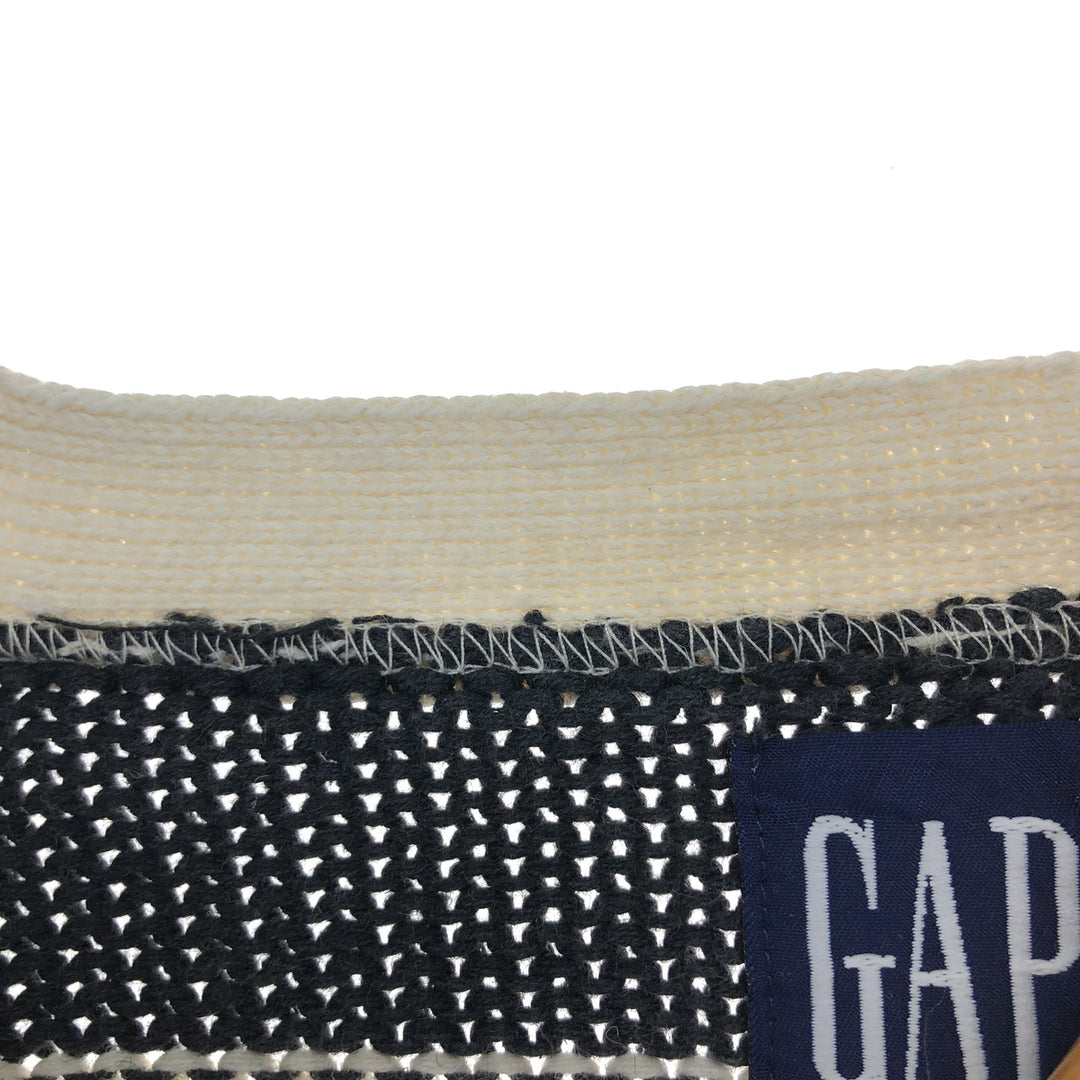 90'S GAP Old Gap Border Pattern Ramie x Cotton Knit Cardigan Men's S Size Vintage /eaa399900