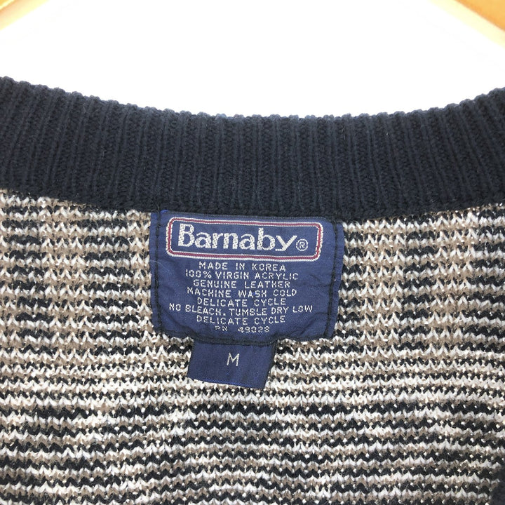 BARNABY All-over Pattern Ortega Pattern Chimayo Pattern Acrylic Knit Cardigan Men's M Size /eaa399904