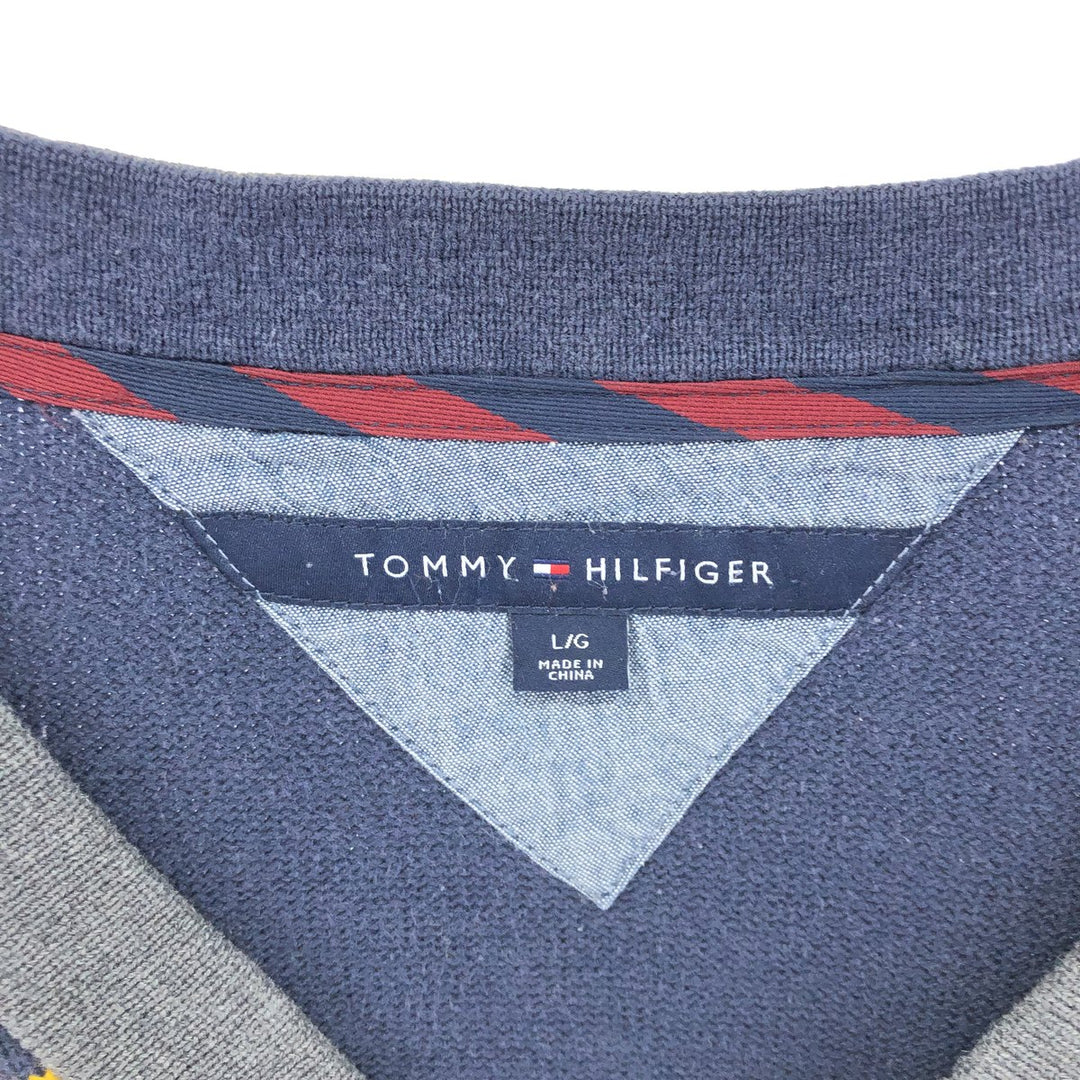 Tommy Hilfiger Border Pattern Cotton Knit Cardigan Men's L size / eaa399921