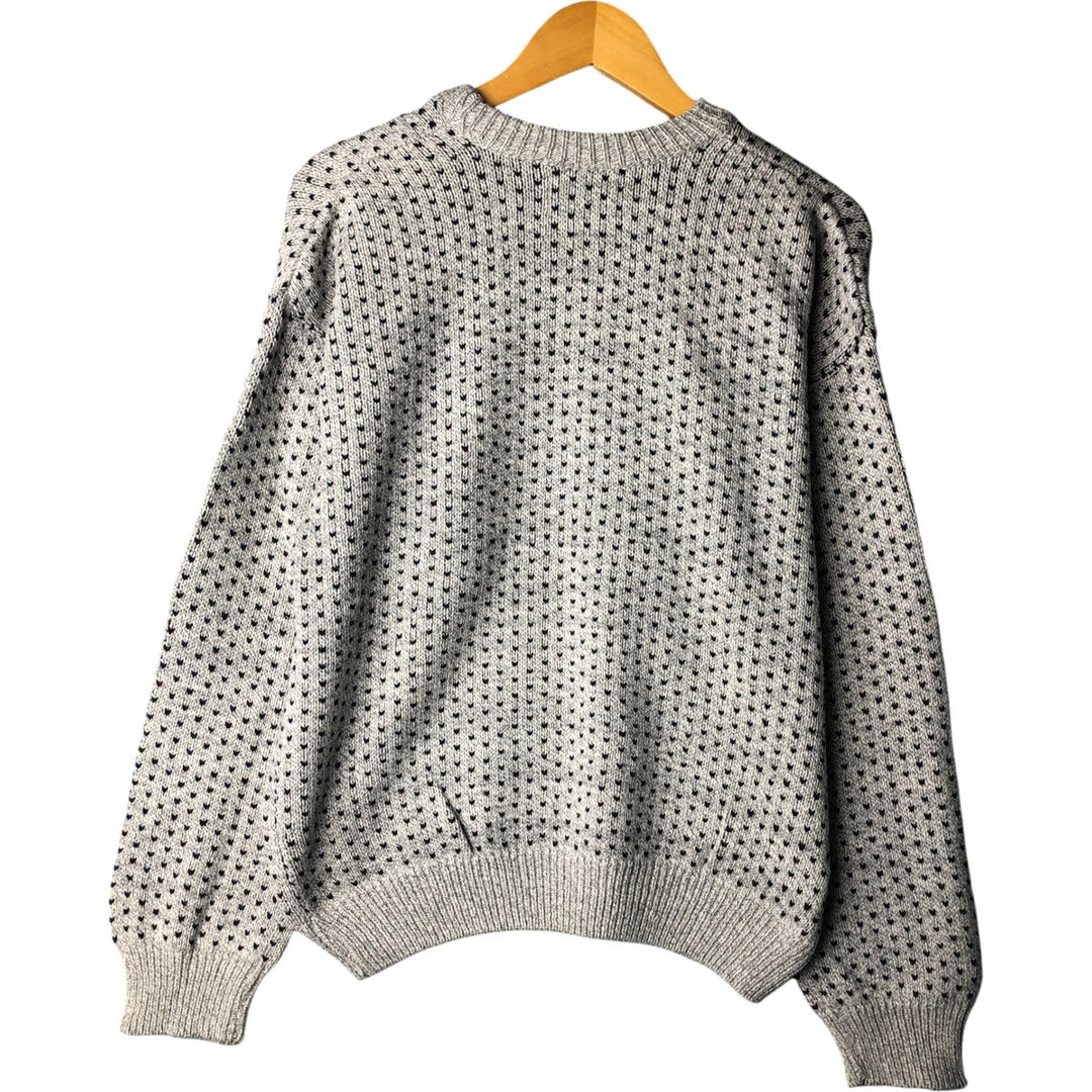 Vintage 90'S Adirondack Birdseye Pattern Cotton Knit Sweater, Made in USA, Men's Size Medium cotton pale white type Vintage Second Hand