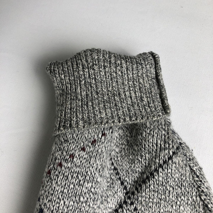 FAIRWAY SPORT Diamond Pattern Cotton Knit Sweater, Made in USA, Men's Size L cotton gray type Vintage Second Hand