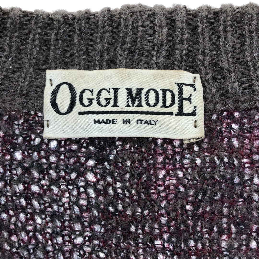 ~90'S OGGI MODE all-over print mohair knit cardigan, made in Italy, men's XXL size, vintage /eaa399946