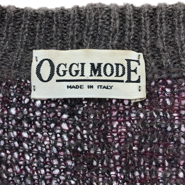 ~90'S OGGI MODE all-over print mohair knit cardigan, made in Italy, men's XXL size, vintage /eaa399946