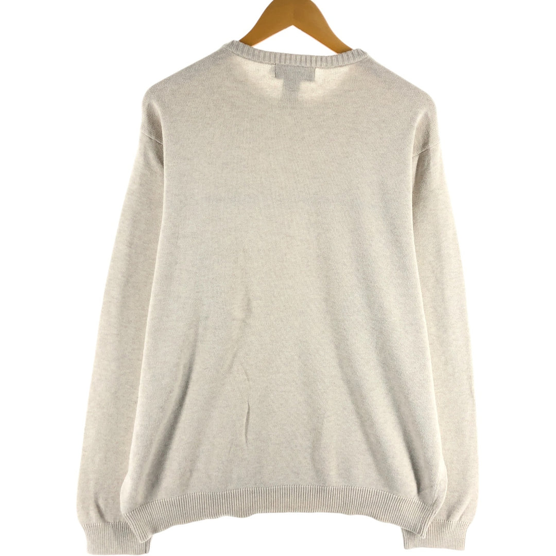 CHAPS Lined Cotton Knit Sweater, Men's Size L cotton white type Vintage Second Hand