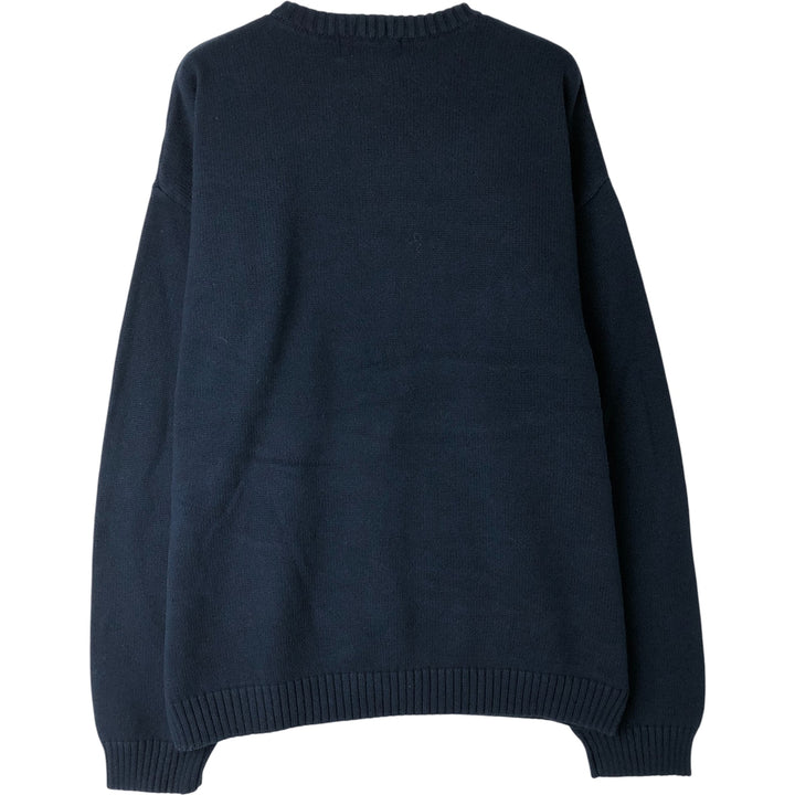 Ralph Lauren CHAPS Stars and Stripes Cotton Knit Sweater, Men's Size L cotton navy blue type Vintage Second Hand