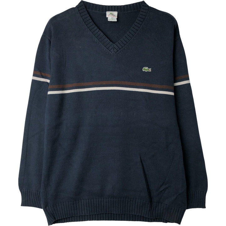 Lacoste LACOSTE SPORT V-neck cotton knit sweater, men's size XXL cotton navy blue type Vintage Second Hand