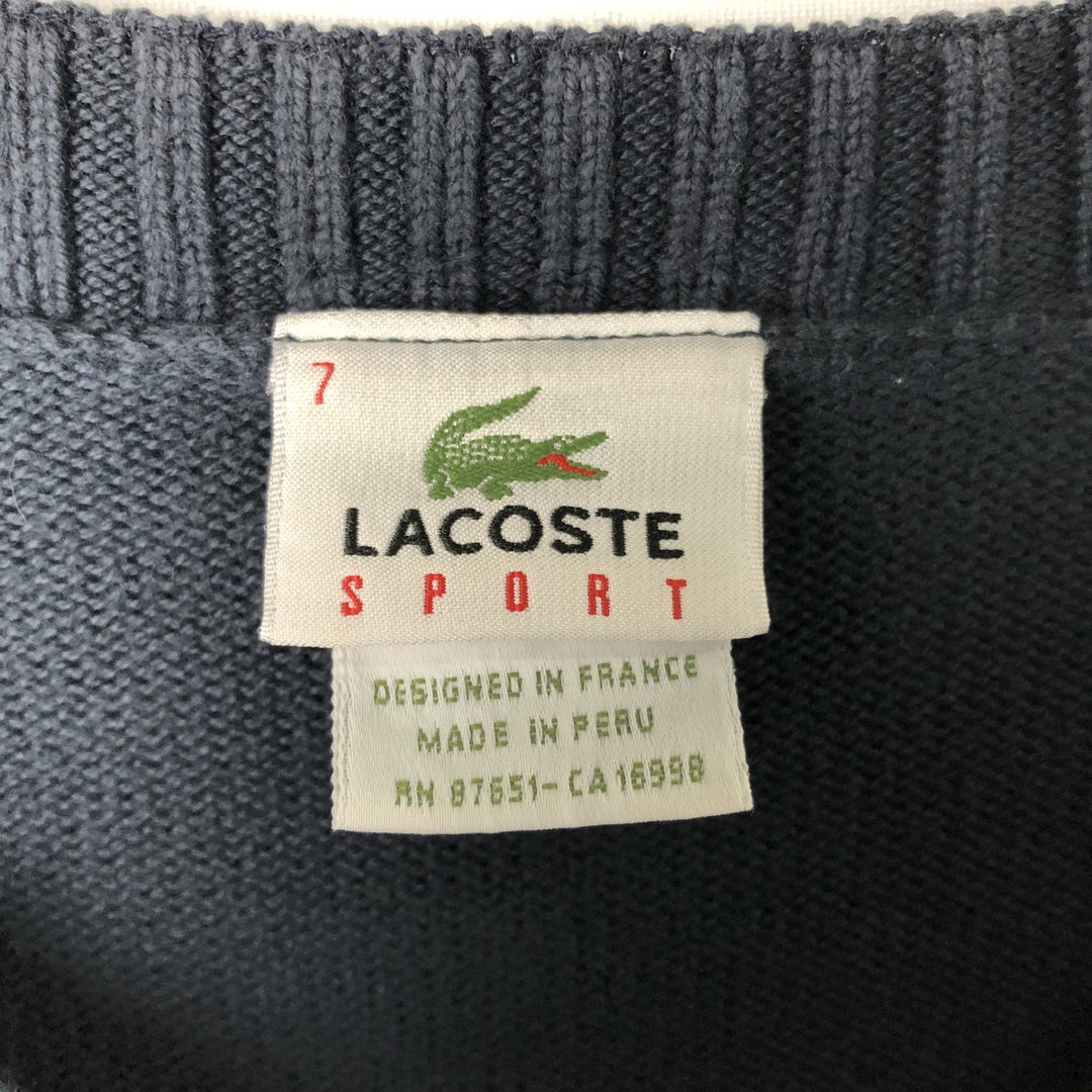 Lacoste LACOSTE SPORT V-neck cotton knit sweater, men's size XXL cotton navy blue type Vintage Second Hand