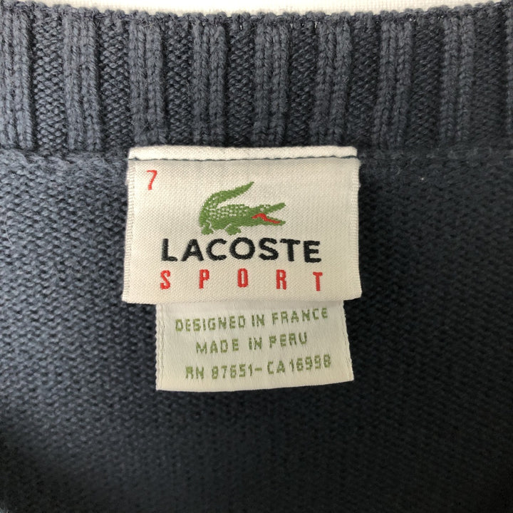 Lacoste LACOSTE SPORT V-neck cotton knit sweater, men's size XXL cotton navy blue type Vintage Second Hand