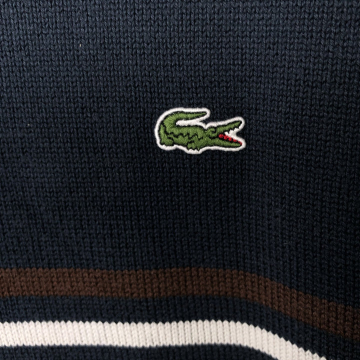 Lacoste LACOSTE SPORT V-neck cotton knit sweater, men's size XXL cotton navy blue type Vintage Second Hand