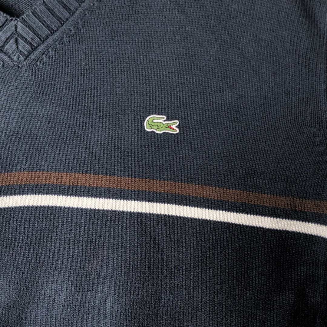 Lacoste LACOSTE SPORT V-neck cotton knit sweater, men's size XXL cotton navy blue type Vintage Second Hand