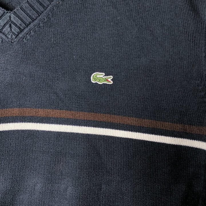 Lacoste LACOSTE SPORT V-neck cotton knit sweater, men's size XXL cotton navy blue type Vintage Second Hand