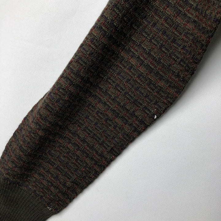Vintage 90'S COLLEZIONE DANTE all-over print knit sweater, made in Italy, size L, men's unclear Khaki type Vintage Second Hand