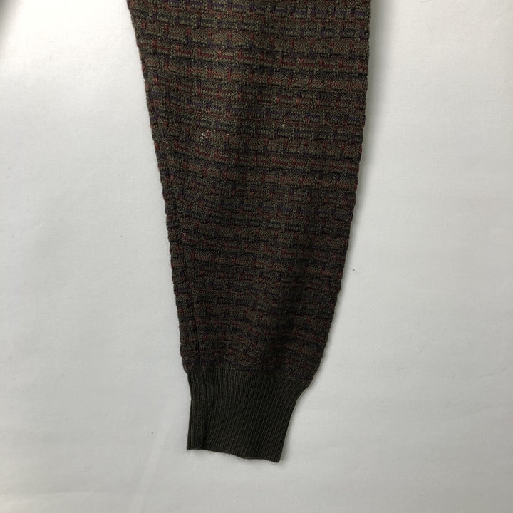 Vintage 90'S COLLEZIONE DANTE all-over print knit sweater, made in Italy, size L, men's unclear Khaki type Vintage Second Hand