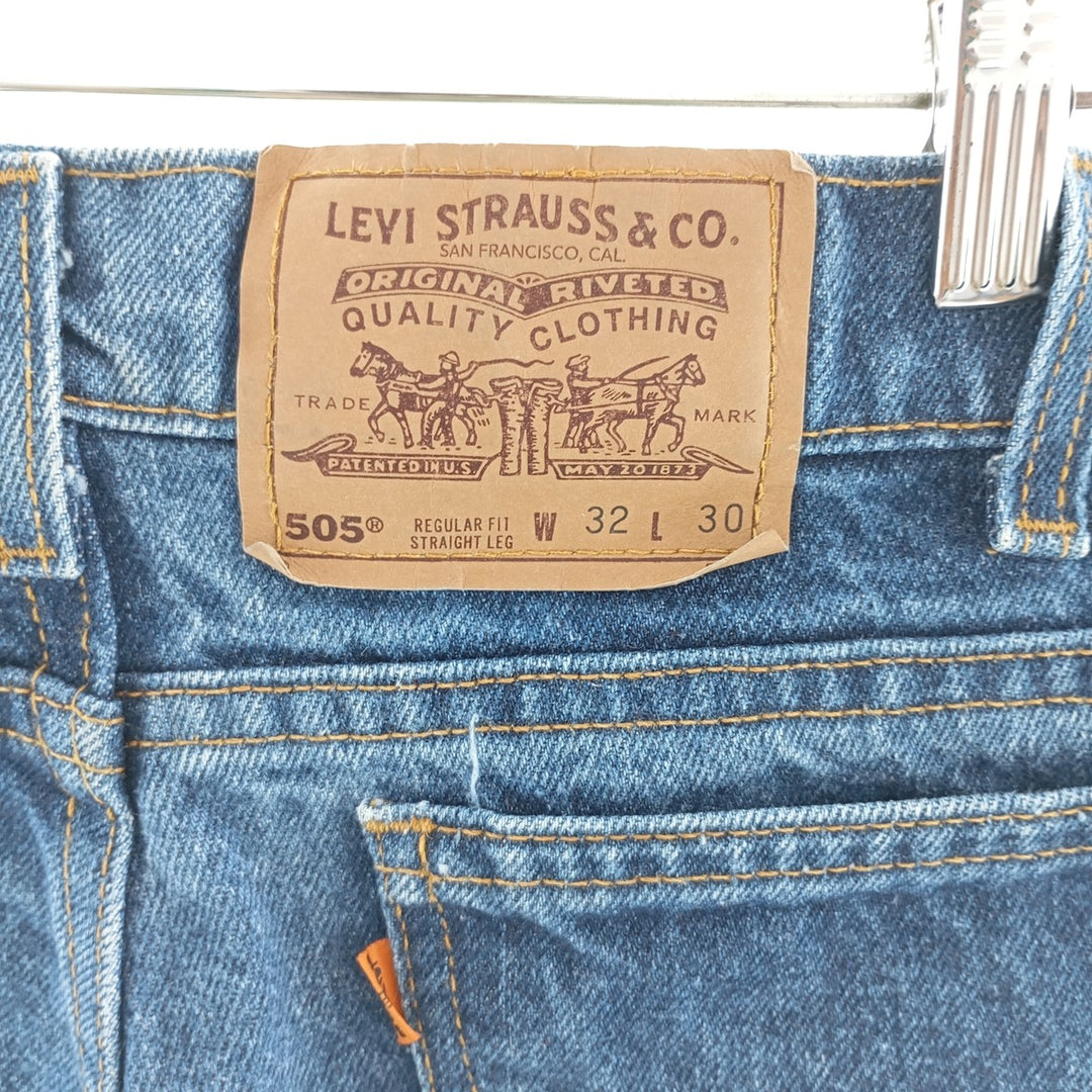 90'S Levi's 505 REGULAR FIT STRAIGHT LEG tapered denim pants made in USA men's w33 vintage /eaa400037