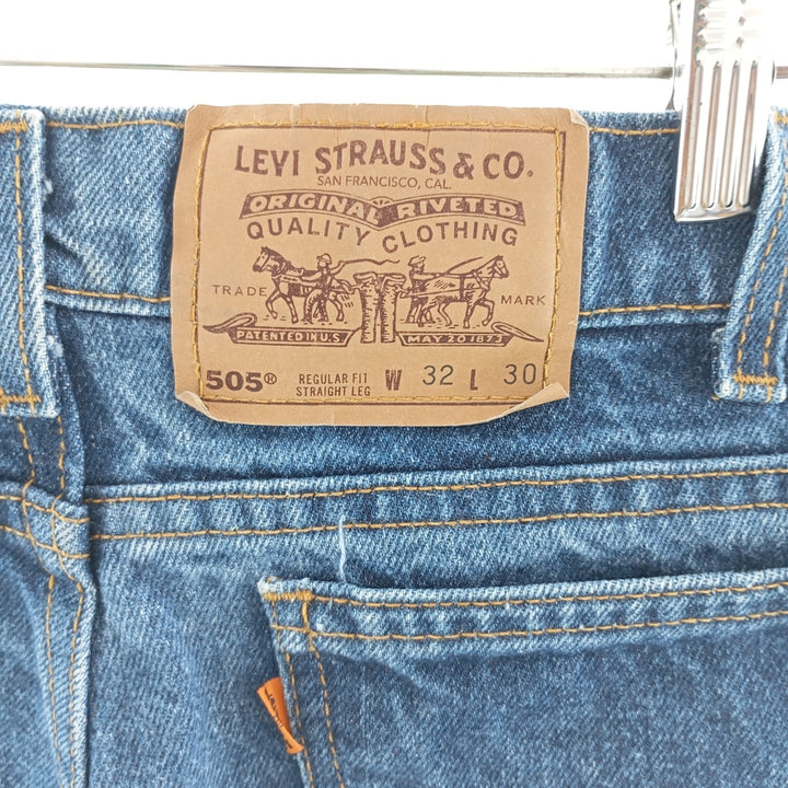 90'S Levi's 505 REGULAR FIT STRAIGHT LEG tapered denim pants made in USA men's w33 vintage /eaa400037