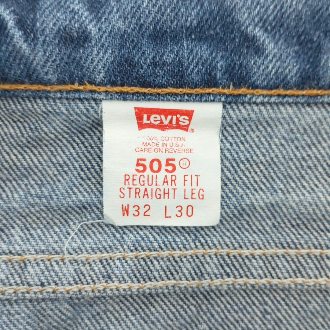 90'S Levi's 505 REGULAR FIT STRAIGHT LEG tapered denim pants made in USA men's w33 vintage /eaa400037