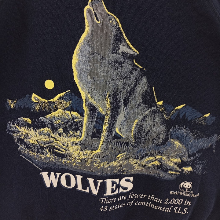 90'S ARTEX Wolf Pattern Animal Sweatshirt Trainer Made in USA Men's L Vintage /eaa400061