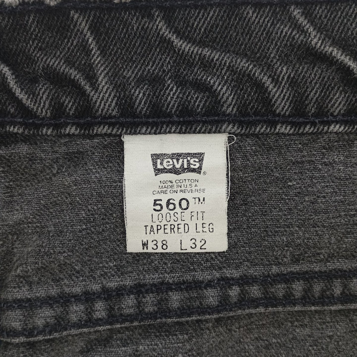 90'S Levi's 560 LOOSE FIT TAPERED LEG Black Denim Tapered Denim Pants Made in USA Men's W38 Vintage /eaa400236