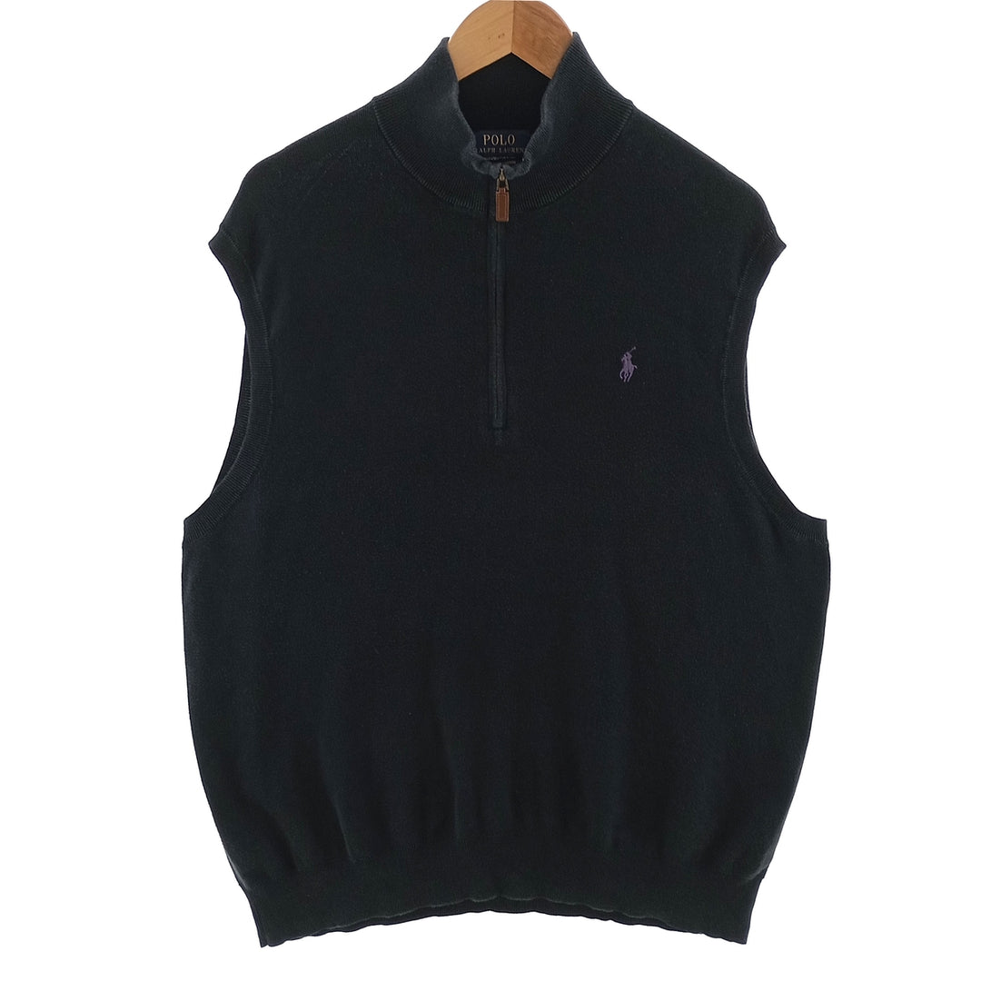 Ralph Lauren POLO RALPH LAUREN Half-Zip Pima Cotton Knit Vest Men's XL /eaa400325