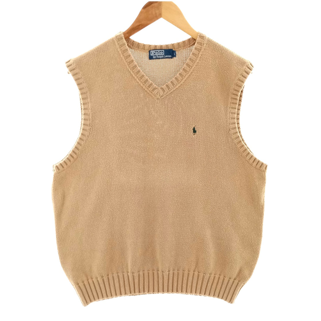 Ralph Lauren POLO by Ralph Lauren V-neck cotton knit vest, men's L size / eaa400332