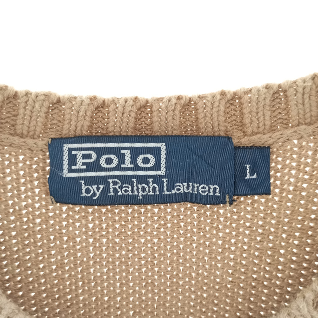 Ralph Lauren POLO by Ralph Lauren V-neck cotton knit vest, men's L size / eaa400332