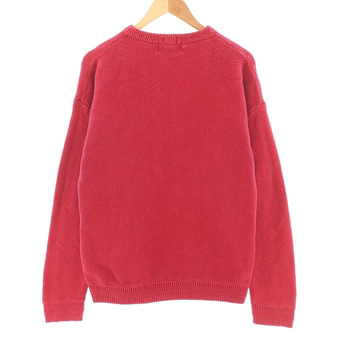 90'S Ralph Lauren CHAPS Herringbone Cotton Knit Sweater Men's M Size Vintage / eaa400360