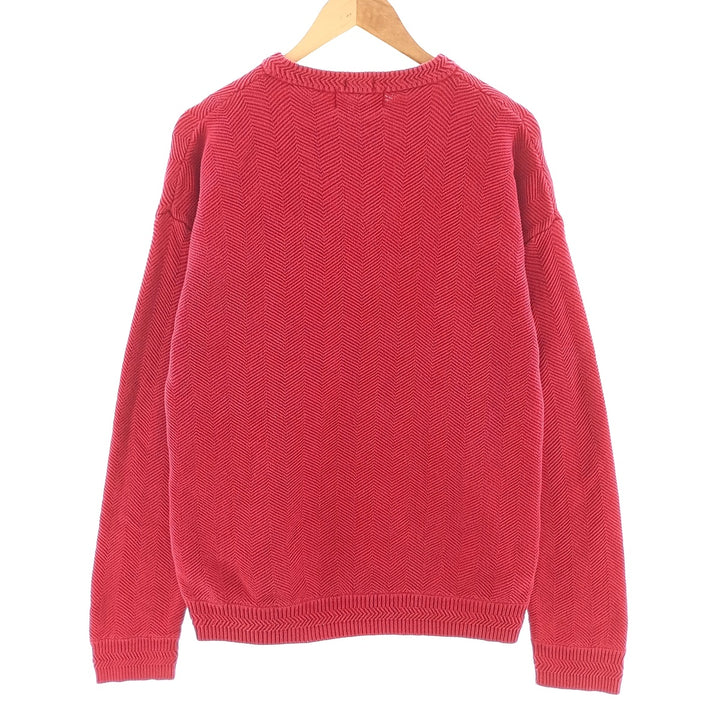 90'S Ralph Lauren CHAPS Herringbone Cotton Knit Sweater Men's M Size Vintage / eaa400360
