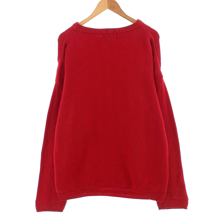 90'S Ralph Lauren CHAPS Herringbone Cotton Knit Sweater Men's XL Vintage /eaa400365