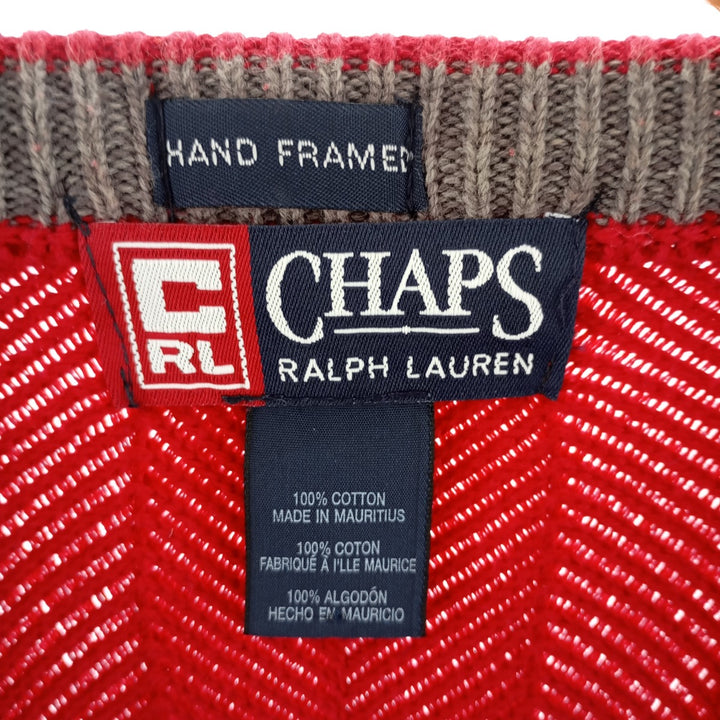90'S Ralph Lauren CHAPS Herringbone Cotton Knit Sweater Men's XL Vintage /eaa400365