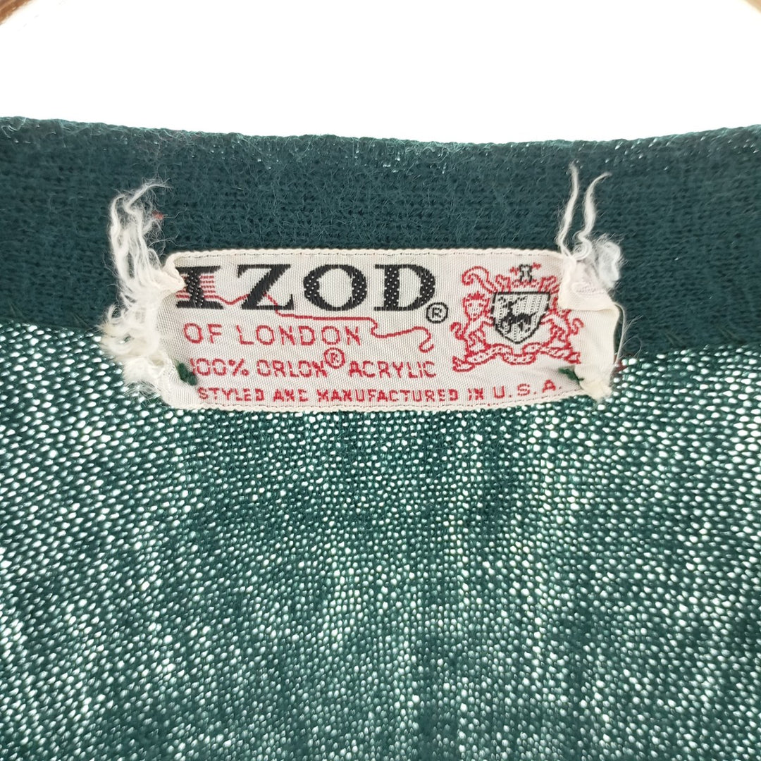 60'S IZOD acrylic knit cardigan, made in USA, men's size M, vintage /eaa400367