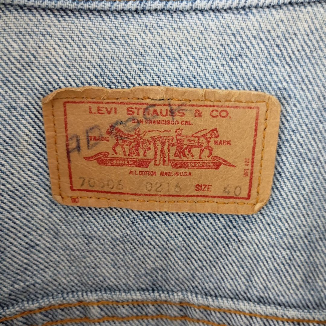 90'S Levi's 70506-0216 Badged Denim Jacket, Made in USA, Men's M, Vintage /eaa400499