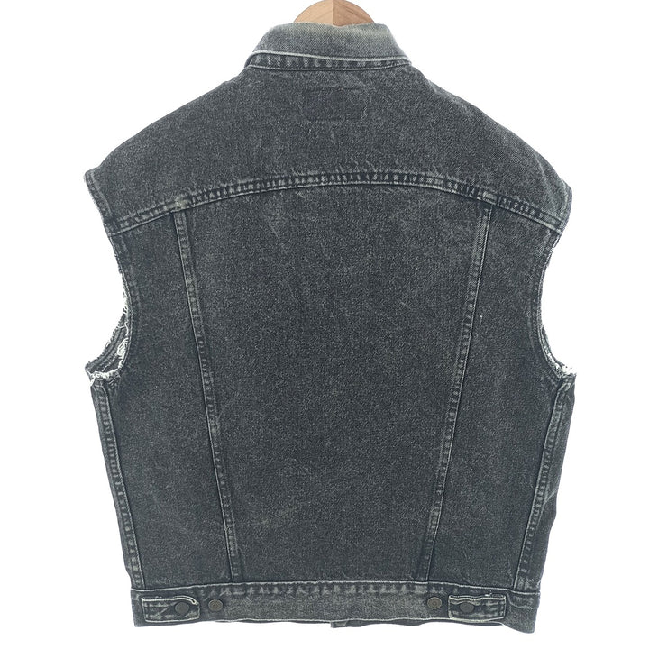 80s~90'S Levi's 70507-4858 yarn-dyed cut-off denim vest made in USA, men's size M, vintage /eaa400510