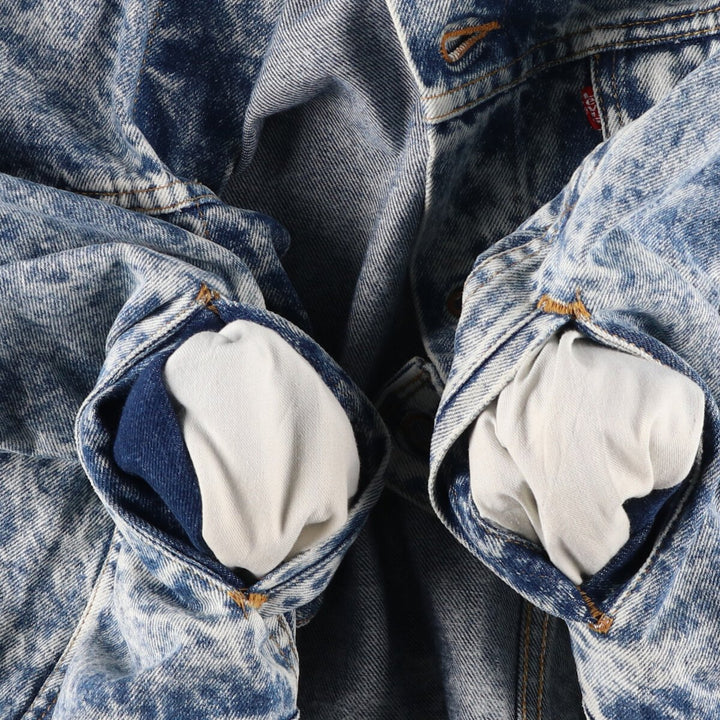 90'S Levi's 70507-0219 Chemical Wash Denim Jacket, Jean Jacket, Made in USA, Men's L, Vintage /eaa400555