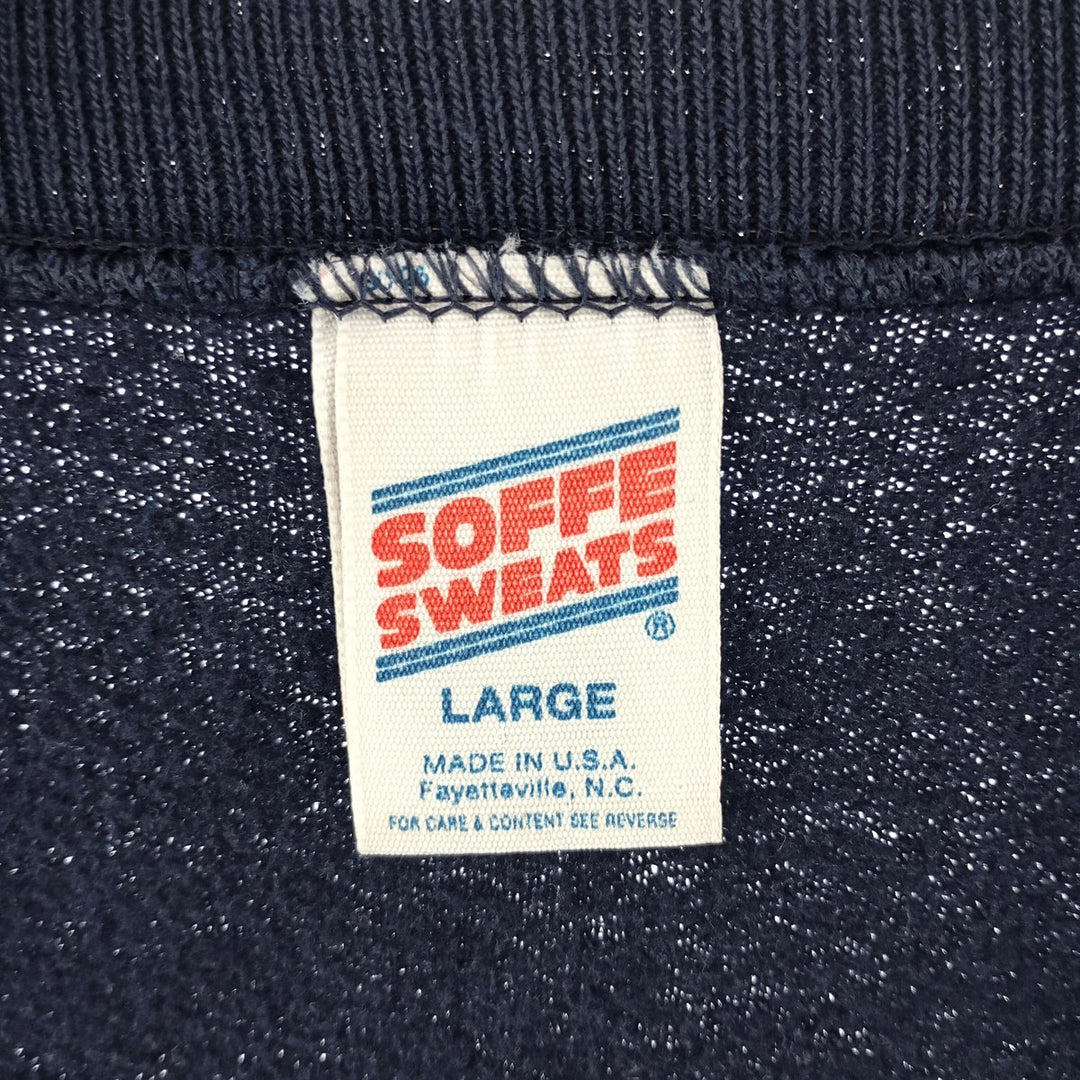 90'S SOFFE USNAVY Printed Sweatshirt Trainer Made in USA Men's L Vintage /eaa400570