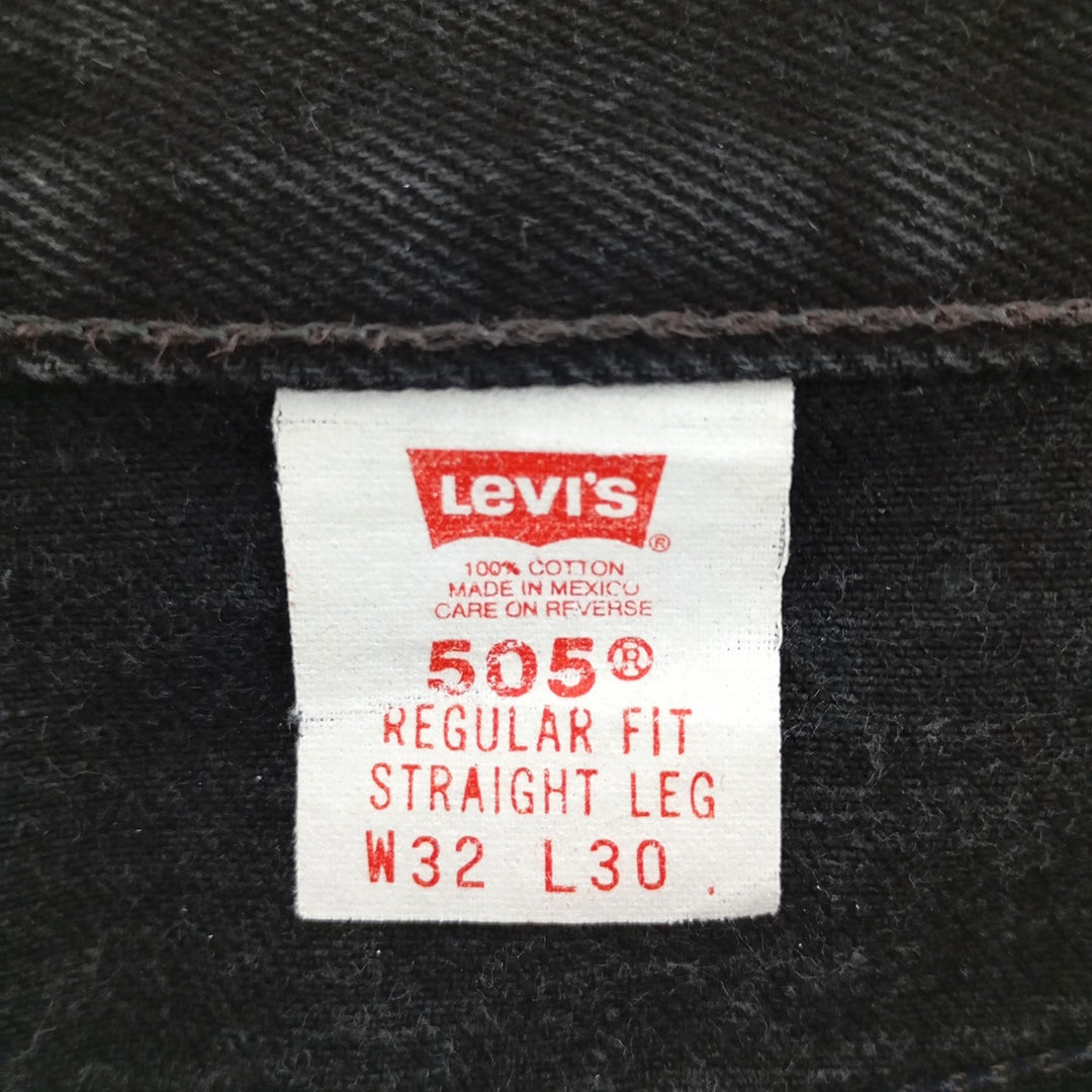 90'S Levi's 505 REGULAR FIT STRAIGHT LEG black denim tapered denim pants men's w31 vintage /eaa400576