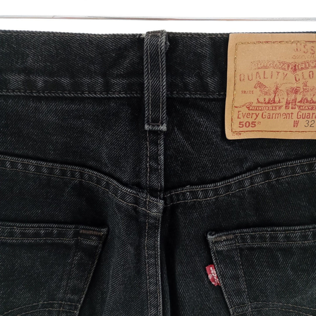 90'S Levi's 505 REGULAR FIT STRAIGHT LEG black denim tapered denim pants men's w31 vintage /eaa400576