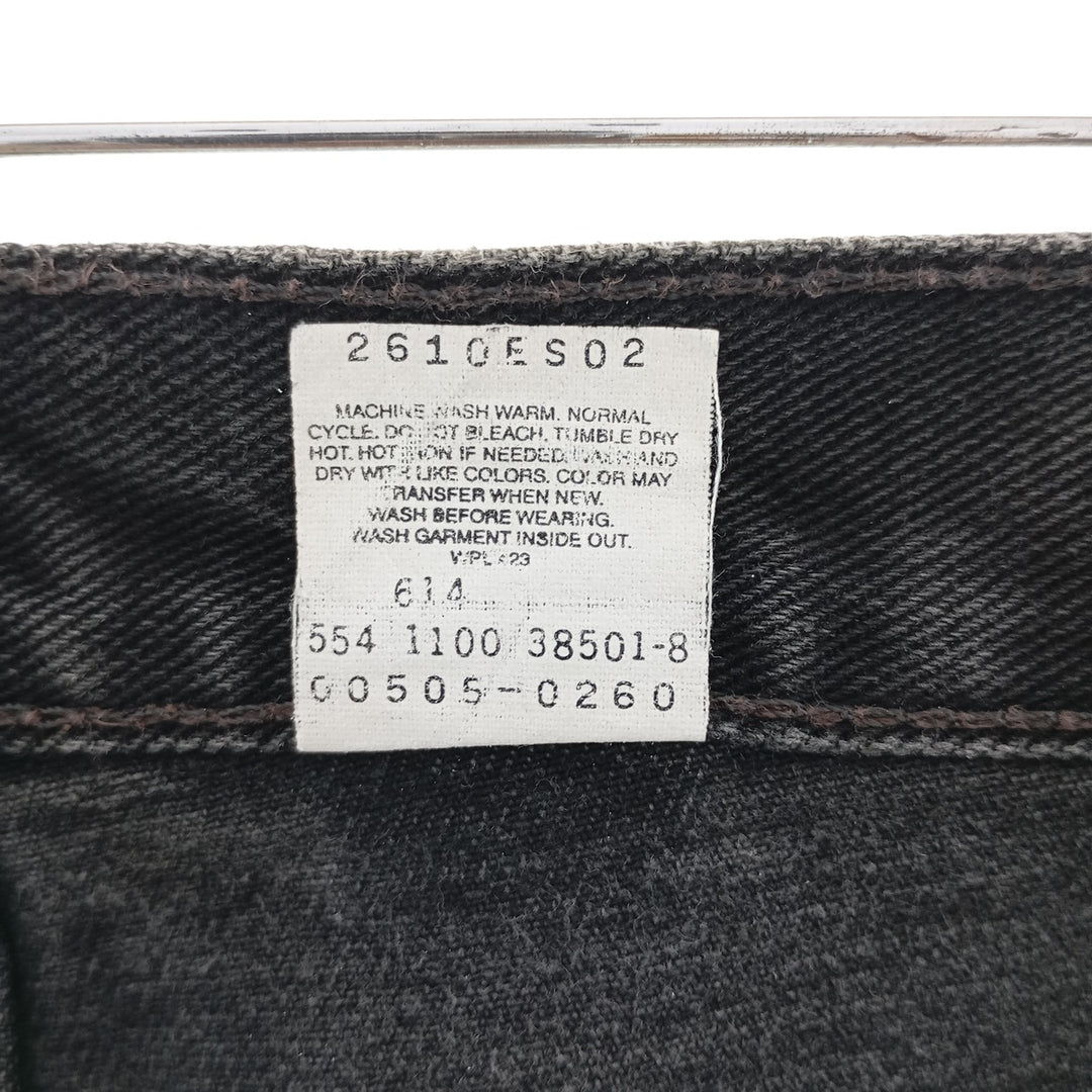 00'S Levi's 505 REGULAR FIT Black Denim Tapered Denim Pants Made in USA Men's w35 /eaa400591