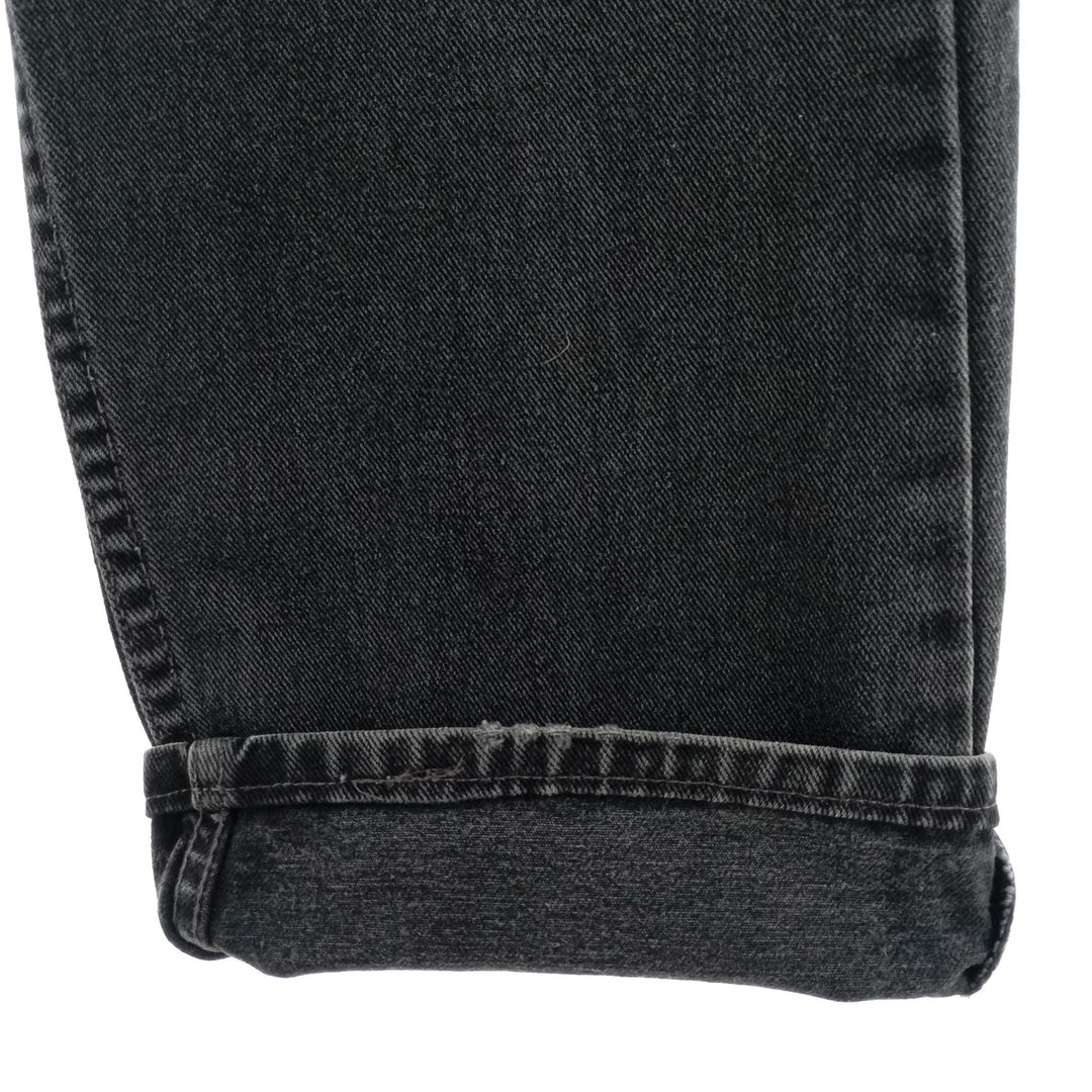 00'S Levi's 505 REGULAR FIT Black Denim Tapered Denim Pants Made in USA Men's w35 /eaa400591