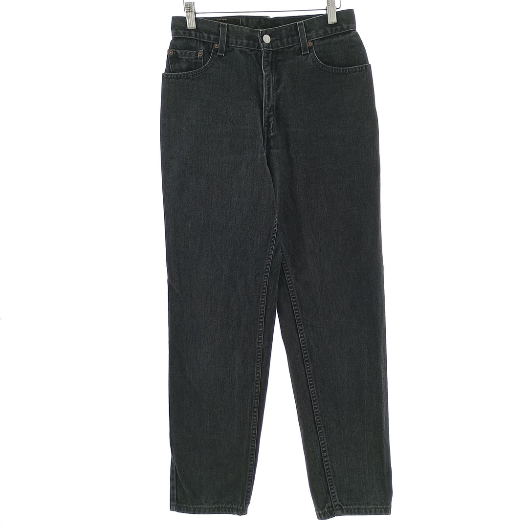00'S Levi's 550 RELAXED FIT TAPERED LEG Black denim tapered denim pants women's L (w28) /eaa400597
