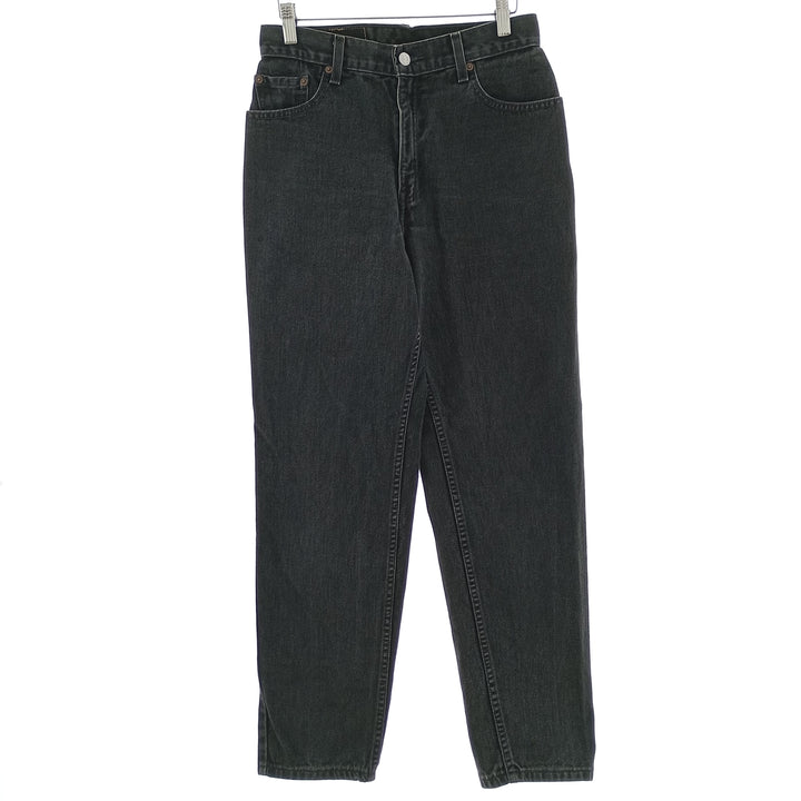 00'S Levi's 550 RELAXED FIT TAPERED LEG Black denim tapered denim pants women's L (w28) /eaa400597