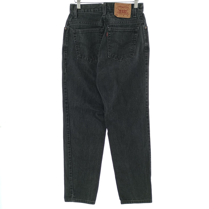 00'S Levi's 550 RELAXED FIT TAPERED LEG Black denim tapered denim pants women's L (w28) /eaa400597