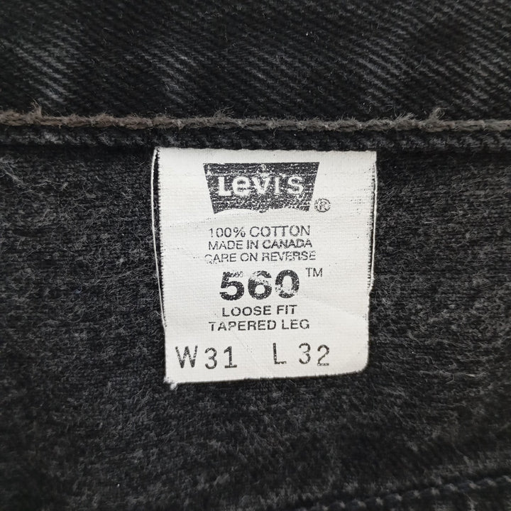 Levi's 560 LOOSE FIT TAPERED LEG Black Denim Tapered Denim Pants Men's w32 / eaa400618