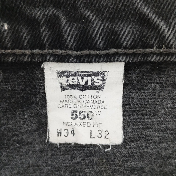 90'S Levi's 550-0260 Black Denim Tapered Denim Pants Made in Canada Men's W34 Vintage / eaa400636