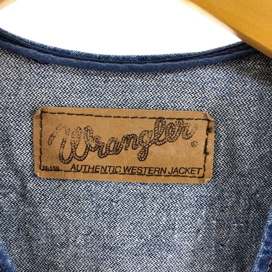 90'S Wrangler denim vest, men's size L, vintage unclear blue type Vintage Second Hand