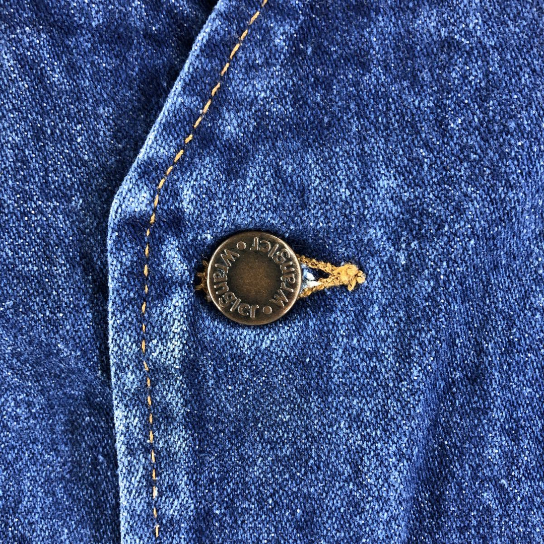 90'S Wrangler denim vest, men's size L, vintage unclear blue type Vintage Second Hand