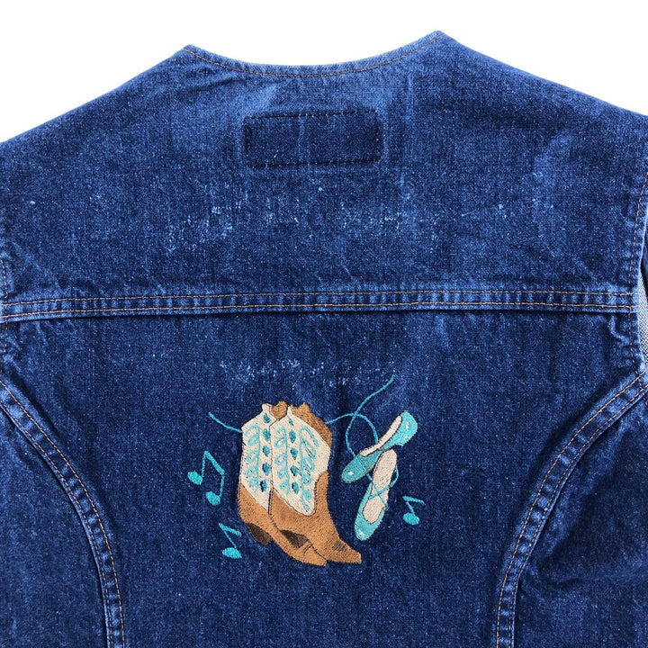 90'S Wrangler denim vest, men's size L, vintage unclear blue type Vintage Second Hand