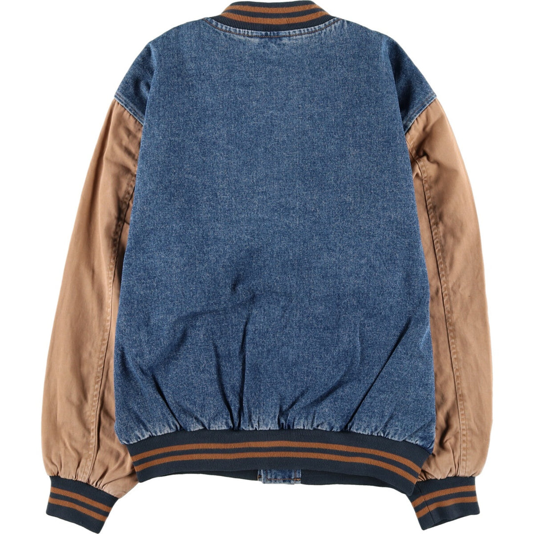 Vintage 90'S Dunbrooke denim varsity jacket, size M, men's cotton blue type Vintage Second Hand